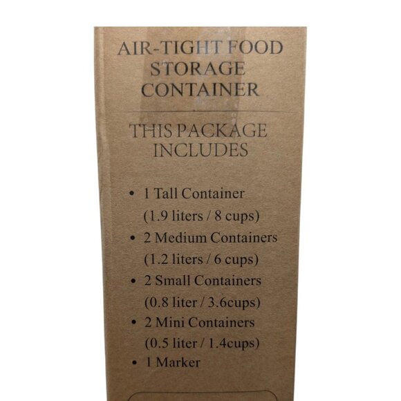 Airtight Food Storage Containers Set of 7 Clear White BPA Free Plastic Storage - Picture 9 of 12